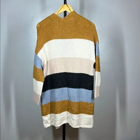 Dreamers Brown and Cream Cardigan Sweater with Cozy Knit Design - Picture 2 of 5